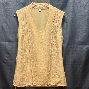 Coldwater Creek Gold Textured Sleeveless Blouse